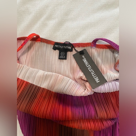 Pretty little Thing Womens full length form fitting dress going out party red - Picture 7 of 8